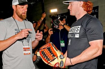 Le prospect du Stud @Yankees, Clint Frazier, récupère ce nouveau gant @ Wilsonballglove. #Gl ...