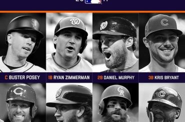 Quatrième mise à jour du bulletin de vote NL @esurance NL:
1B Zimmerman
2B Murphy
3B Bryant
SS Cozart ...