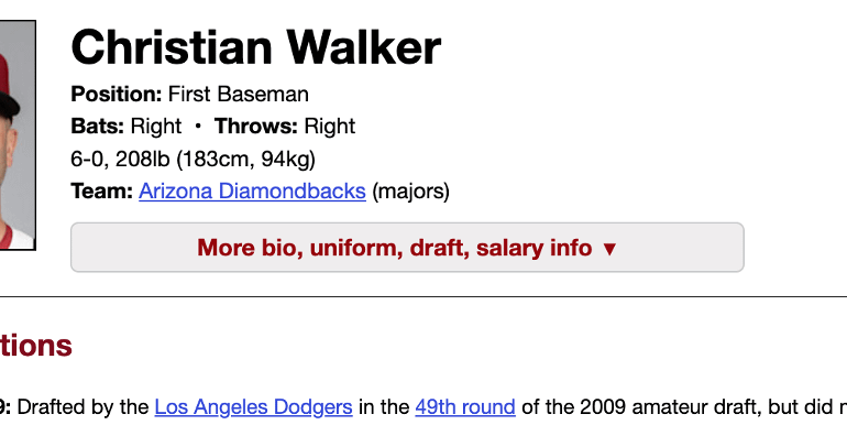 Il est intéressant de noter que Christian Walker a été initialement sélectionné par les Dodgers à sa sortie du lycée, mais il a choisi de ne pas signer.