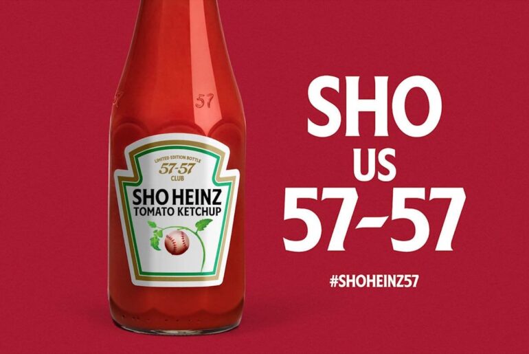 Si Ohtani atteint 57-57 ans, Heinz offrira du ketchup gratuit à vie aux 57 fans qui utilisent #ShoHeinz57