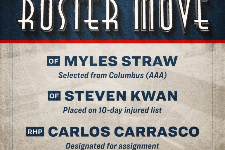 (GuardsInsider) Steven Kwan placé sur la liste des blessés pour 10 jours, Myles Straw promu de Columbus, Carlos 🍪 Carrasco DFA'd