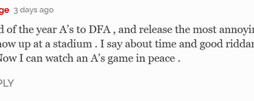 Extrait de l'article de MLBTradeRumors.com sur le DFA Brandon Bielak des A's. Je n'ai jamais vu de Fisher Bootlickers comme ceux-là auparavant