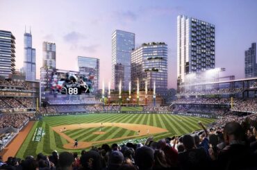 Nouveau terrain de baseball à Chicago South Loop où les White Sox ont lancé pour avoir un nouveau stade