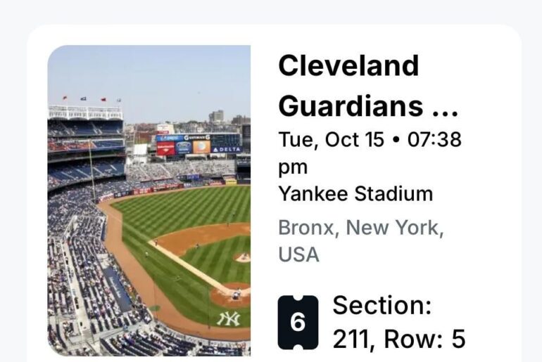 Match Yankees Vs Guardians 10 billets disponibles