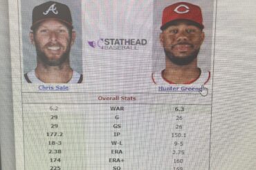 Pourquoi WAR de Hunter Green est meilleur que Chris Sales ?